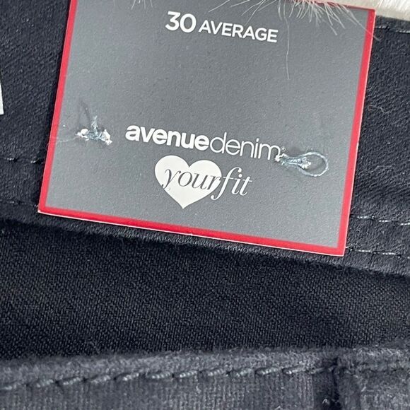 Avenue Butter Denim NWT Black Bootcut Jeans Scalloped Raw Hem Sz 30A - Picture 8 of 14